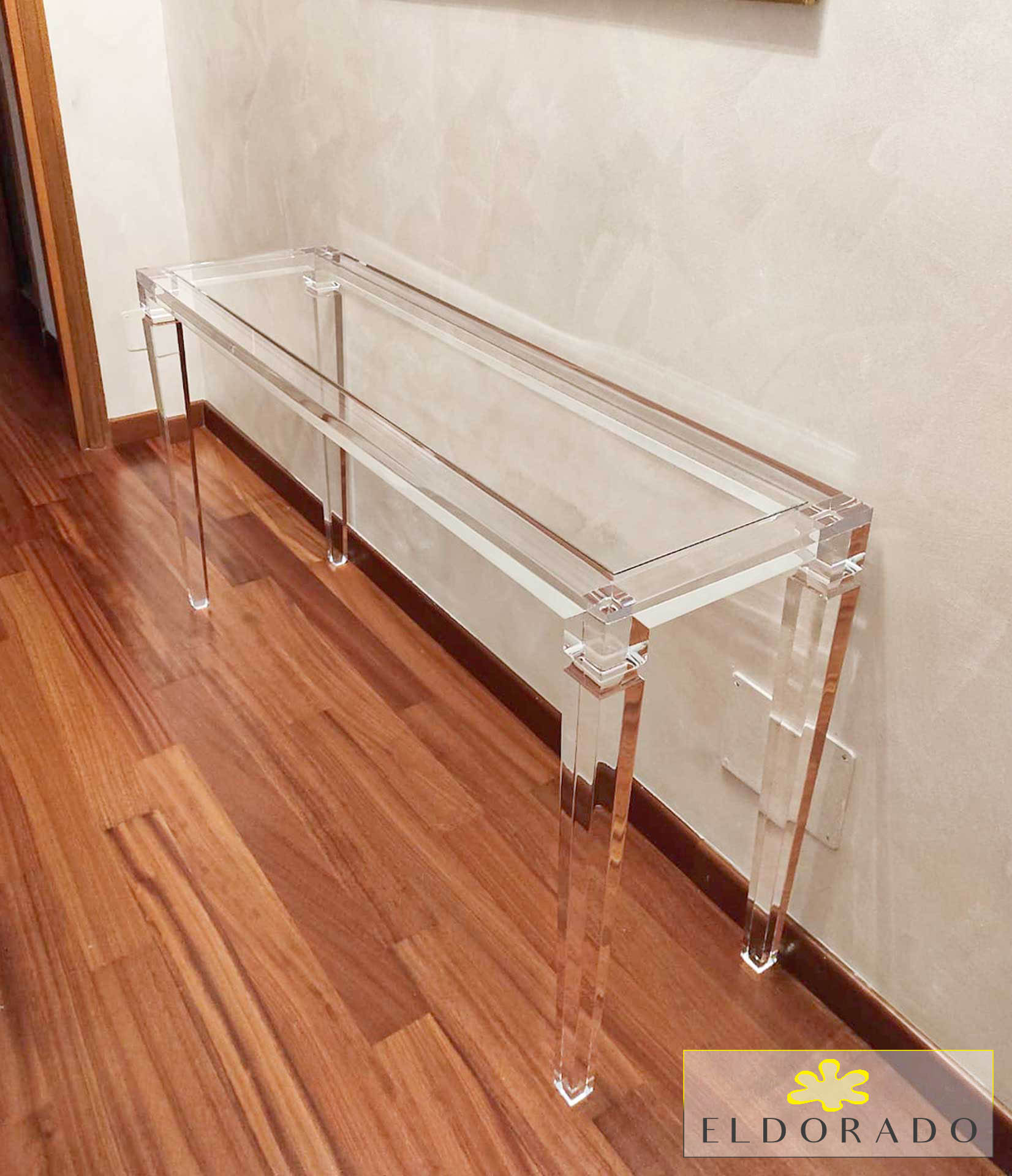 Consolle plexiglass LV1 cm 140 x 40 h.75